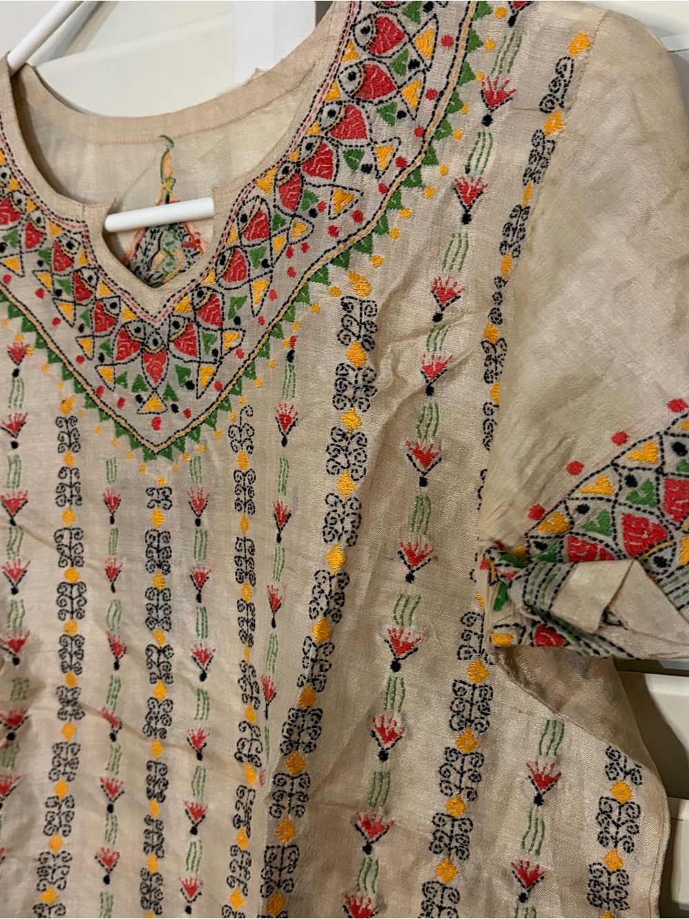 Two Handmade Vintage Embroidered Boho Tunic Tops - Picture 4 of 7